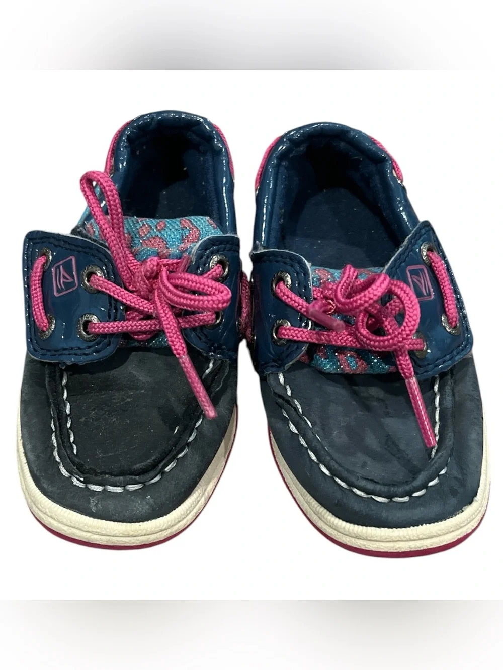 Sperry Top-Sider Toddler Girls Intrepid Jr Boat Shoes Navy Pink Size 6C